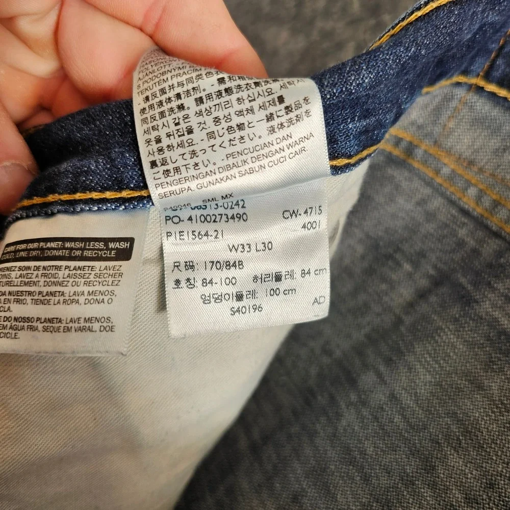 Levi Strauss 513 Slim‎ Straight Jeans Mens W33 L30 Medium Wash Denim